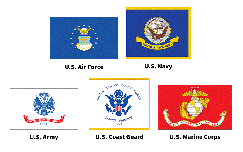 armed services flags