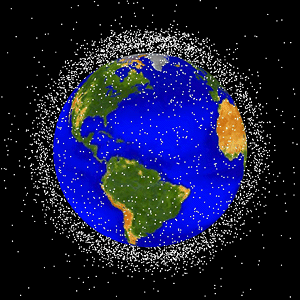 Space junk circles the globe. 