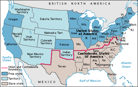 USA map before the start of the Civil War in 1861 Map Of United States Before Civil War Map Of United States Before Civil War USA map before the start of the Civil War in 1861