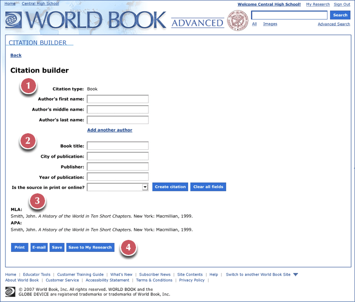World Book Advanced page