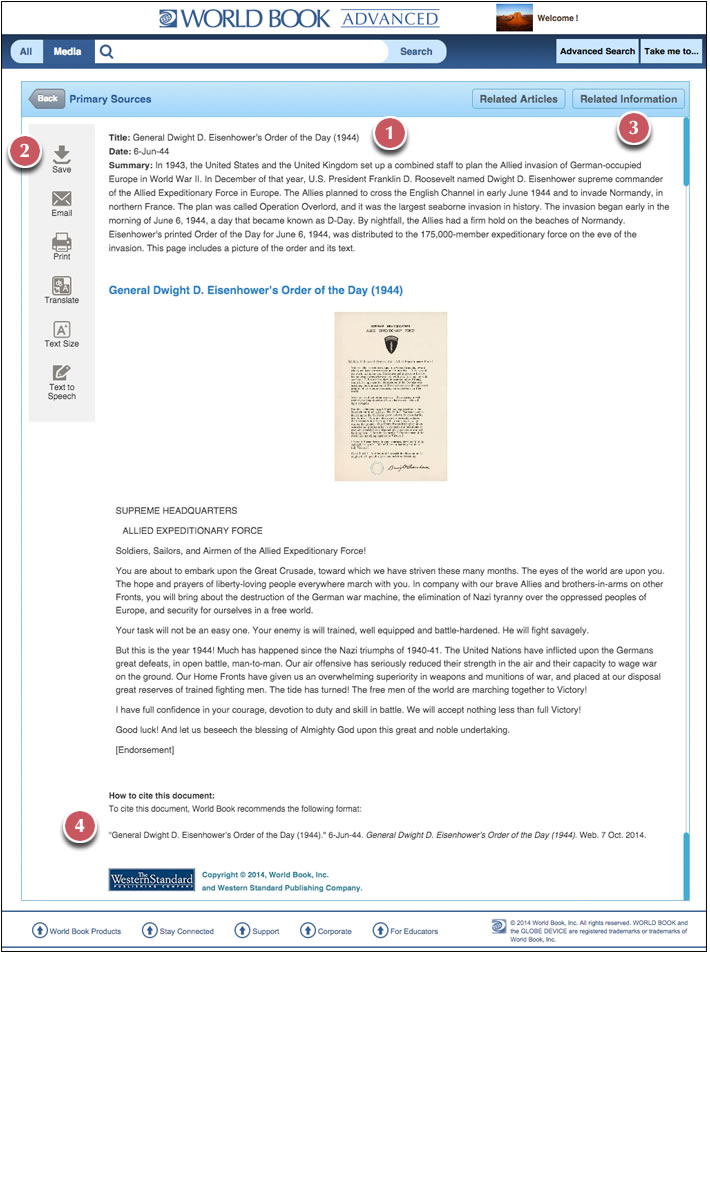 World Book Advanced page