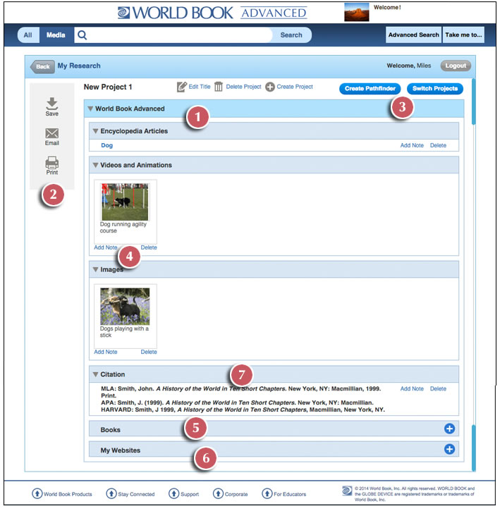 World Book Advanced page