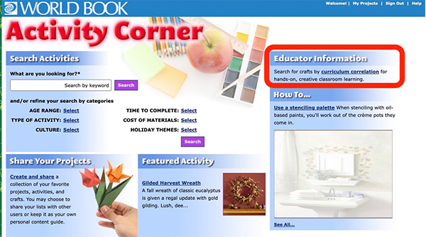 educator tools home page