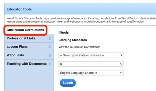 curriculum correlations