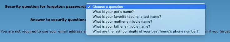 security question