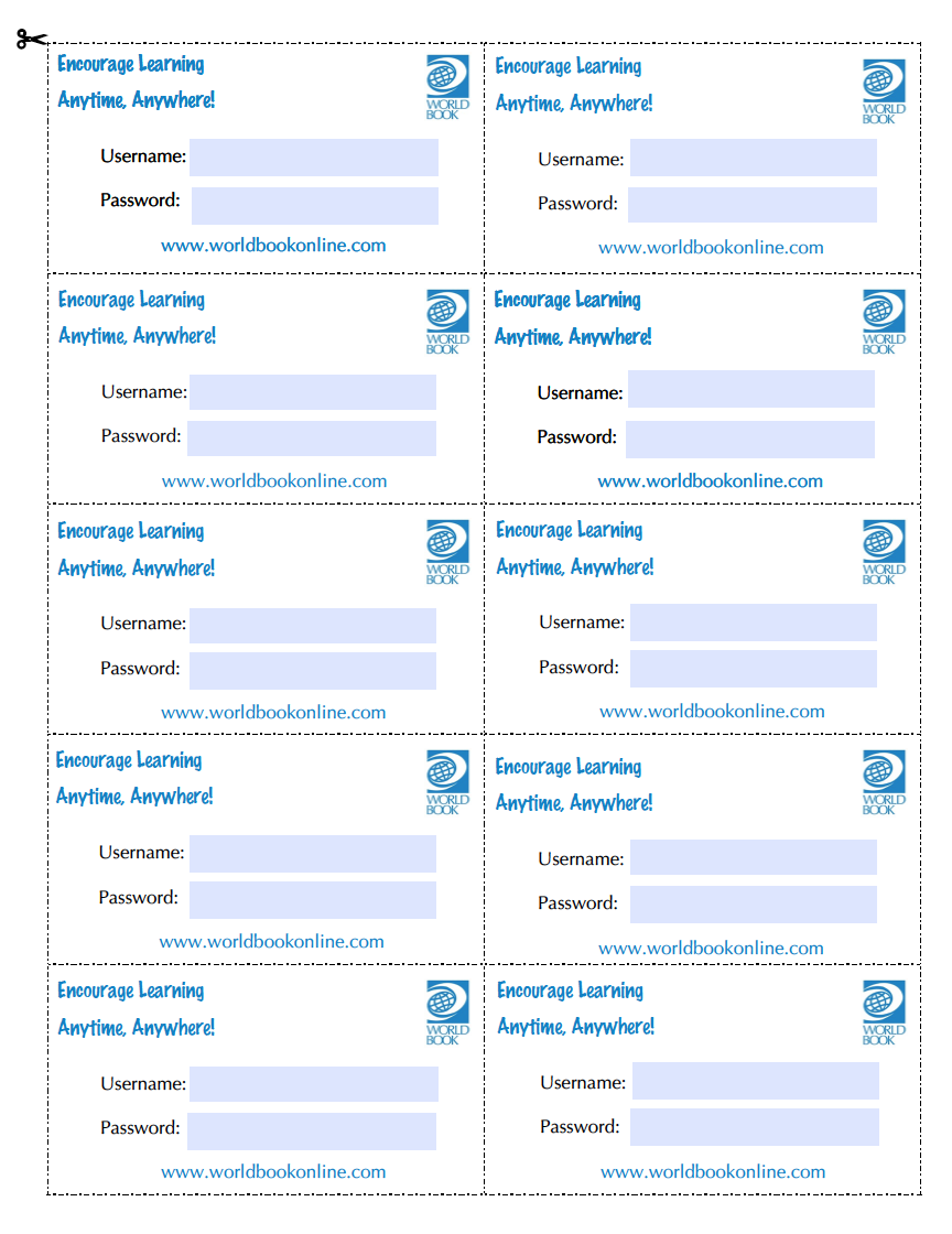 login cards- type