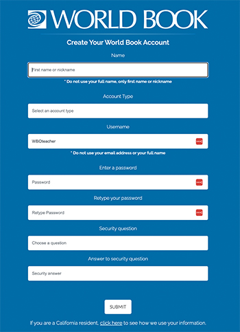 account form