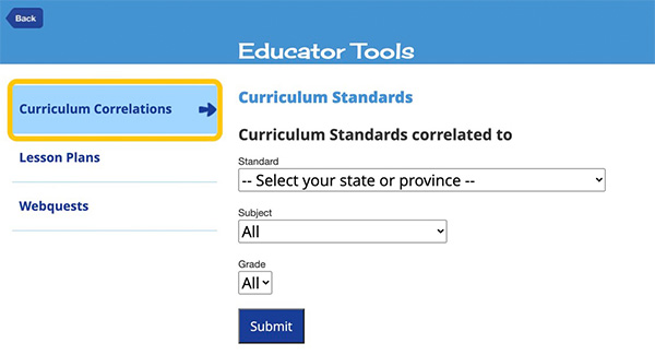 curriculum correlations