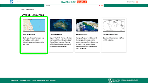 interactive maps selection