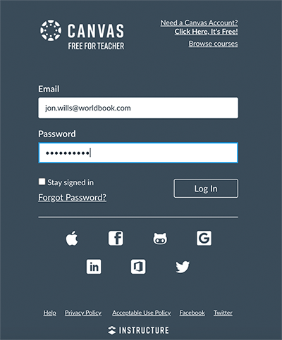 canvas login