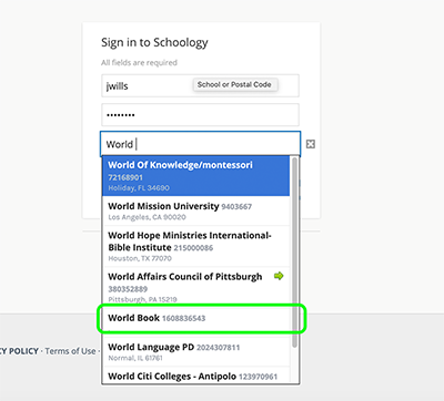 schoology login