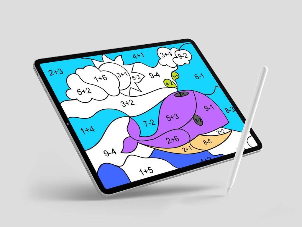Paint by Number on tablet