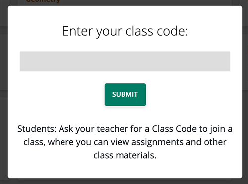 enter class code