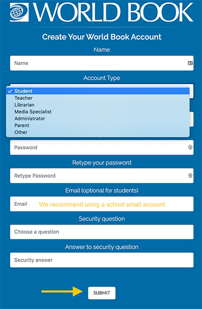 create an account