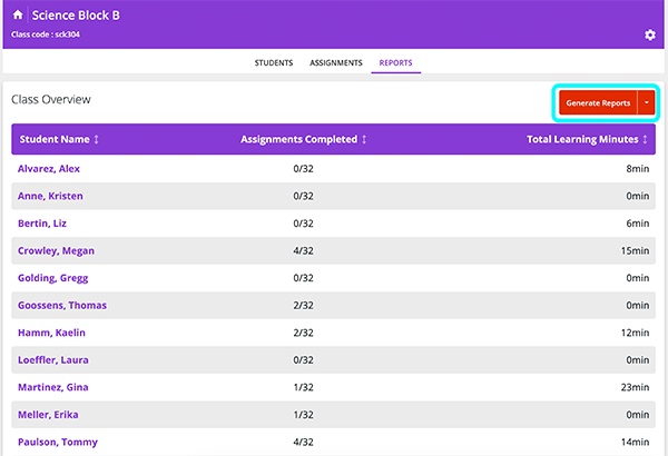 generate reports