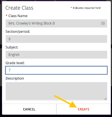 create button