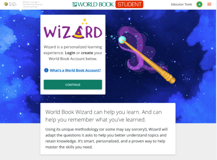 wizard homepage